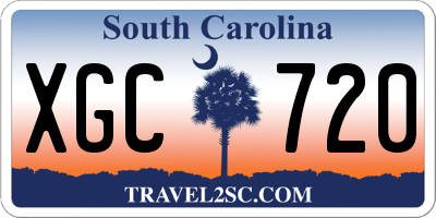 SC license plate XGC720