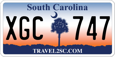 SC license plate XGC747