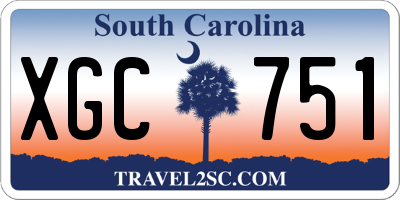 SC license plate XGC751