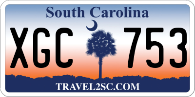 SC license plate XGC753