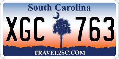 SC license plate XGC763