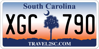 SC license plate XGC790