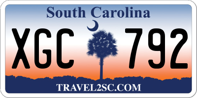 SC license plate XGC792