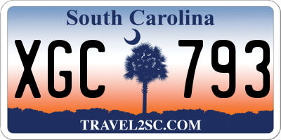 SC license plate XGC793