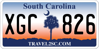 SC license plate XGC826