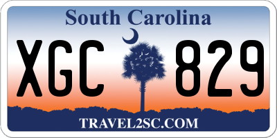 SC license plate XGC829