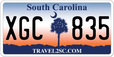 SC license plate XGC835