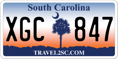 SC license plate XGC847