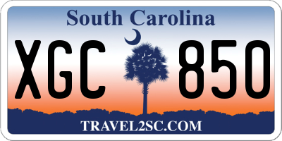 SC license plate XGC850