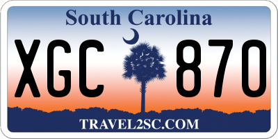 SC license plate XGC870