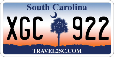 SC license plate XGC922