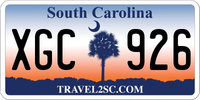 SC license plate XGC926