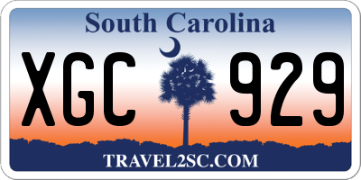 SC license plate XGC929