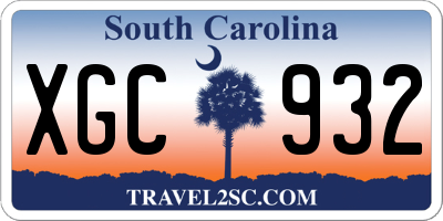 SC license plate XGC932