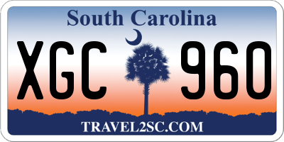 SC license plate XGC960