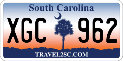 SC license plate XGC962