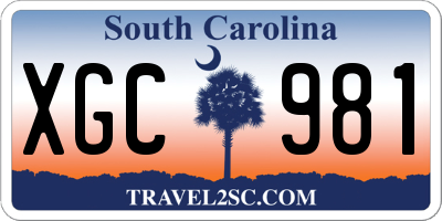 SC license plate XGC981