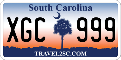 SC license plate XGC999