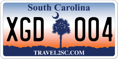 SC license plate XGD004