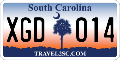 SC license plate XGD014
