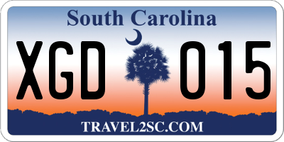 SC license plate XGD015