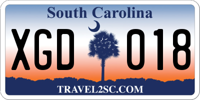 SC license plate XGD018