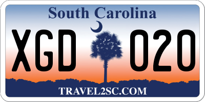 SC license plate XGD020
