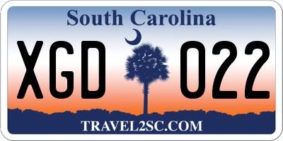 SC license plate XGD022