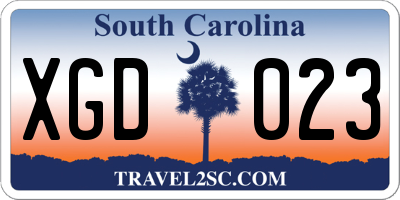 SC license plate XGD023