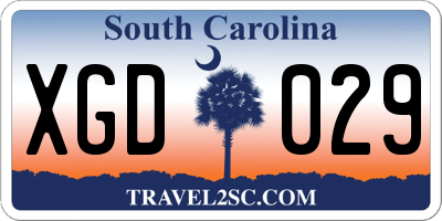 SC license plate XGD029