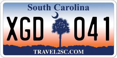 SC license plate XGD041
