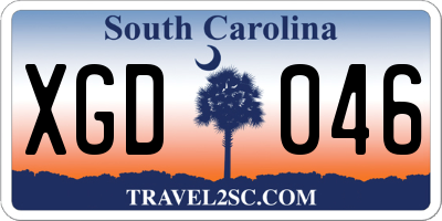 SC license plate XGD046