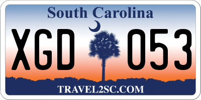 SC license plate XGD053