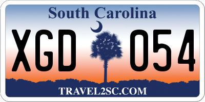 SC license plate XGD054