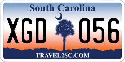 SC license plate XGD056
