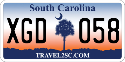 SC license plate XGD058
