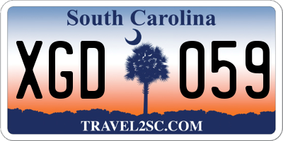SC license plate XGD059
