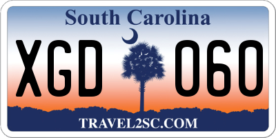 SC license plate XGD060