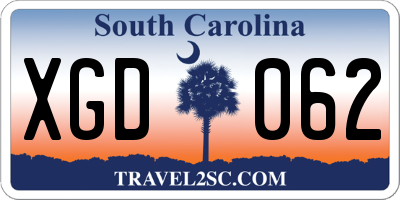 SC license plate XGD062