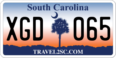 SC license plate XGD065