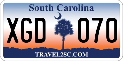 SC license plate XGD070
