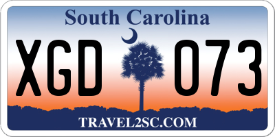 SC license plate XGD073
