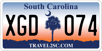SC license plate XGD074