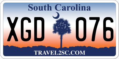 SC license plate XGD076