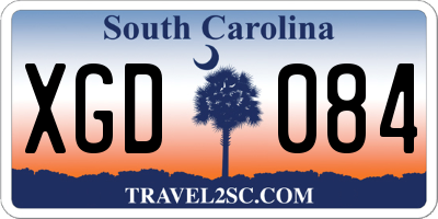 SC license plate XGD084