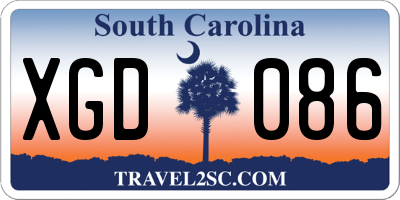 SC license plate XGD086