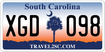 SC license plate XGD098