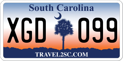 SC license plate XGD099