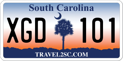 SC license plate XGD101