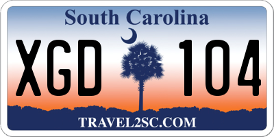 SC license plate XGD104
